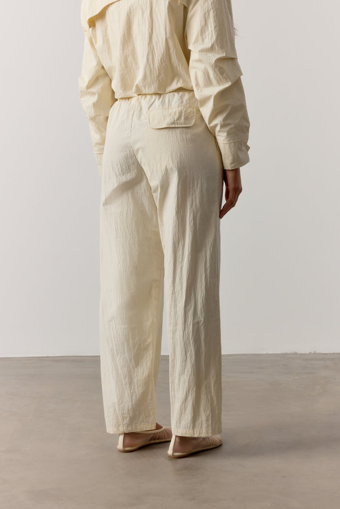 BARREL LEG SHELL TROUSERS - ECRU