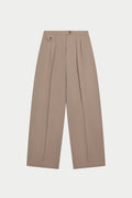 BARREL LEG SMART TROUSERS - BEIGE