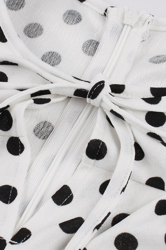 Black A-line Dot Top Vintage Dress