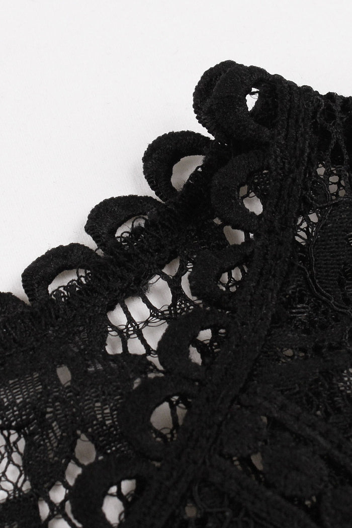 Black Lace Sleeveless A-line Vintage Dress