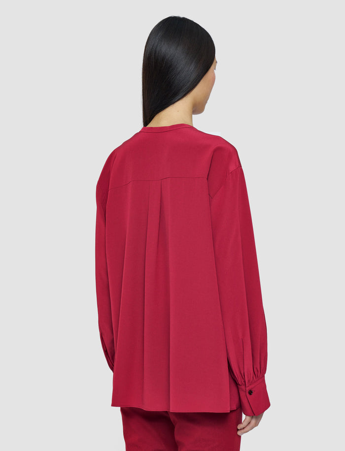 Red Blondel Crepe de Chine Silk Blouse - Joseph