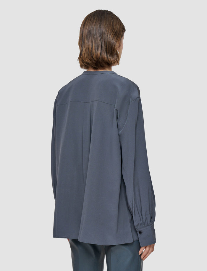 Grey Blondel Crepe de Chine Silk Blouse - Joseph