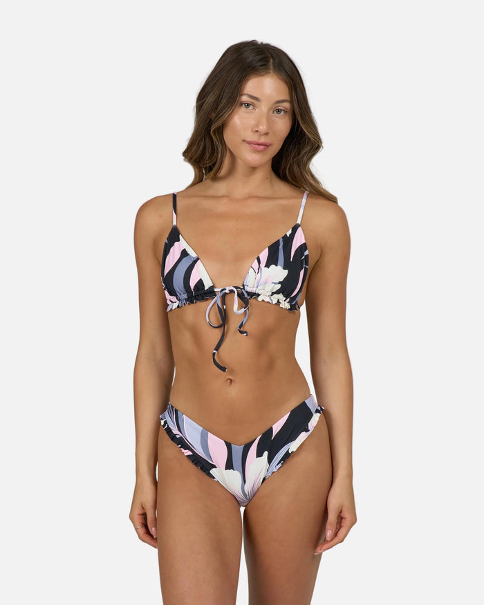 Bloomed Tri  Top - Black