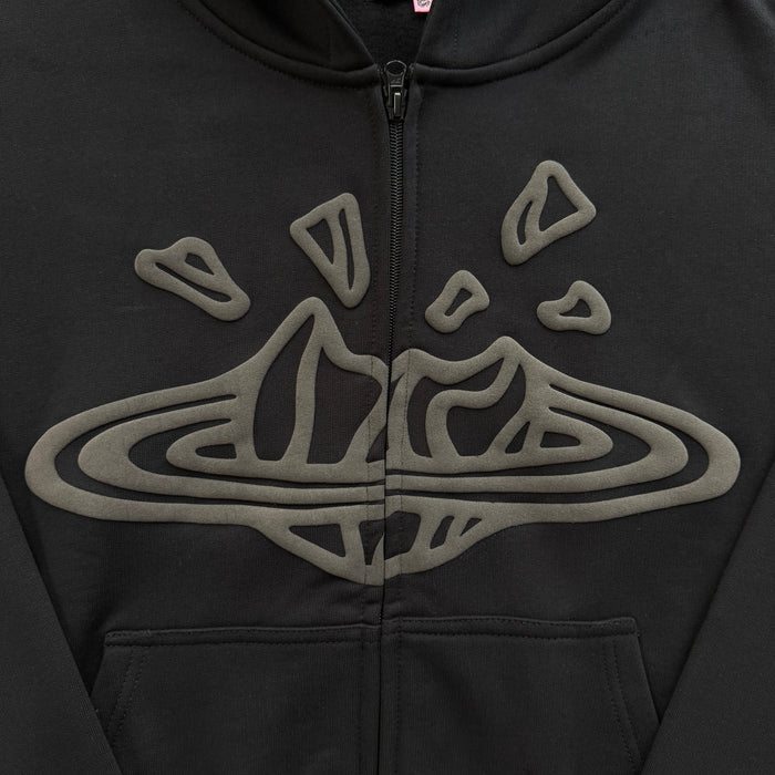 Broken Planet Classic Zip Hoodie Triple Black