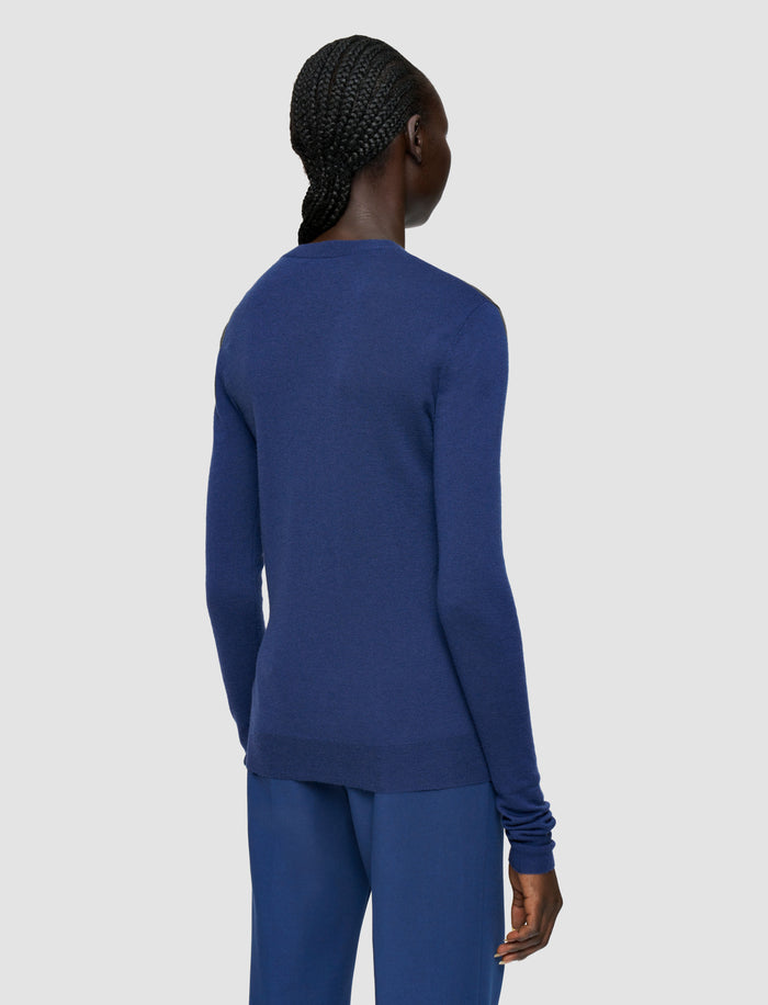 Blue Cashair Round Neck Jumper - Joseph