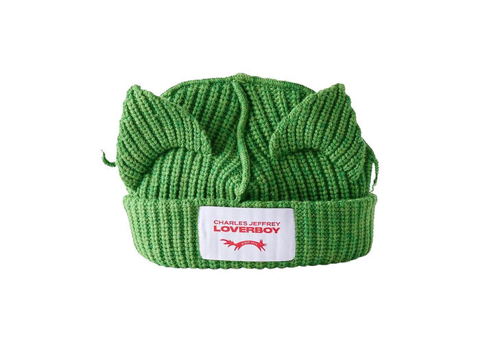 Charles Jeffrey LOVERBOY Green Chunky Ears Beanie