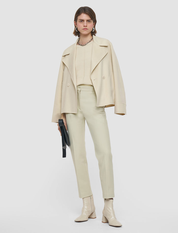 Beige Bi-Stretch Toile Coleman Trousers - Joseph