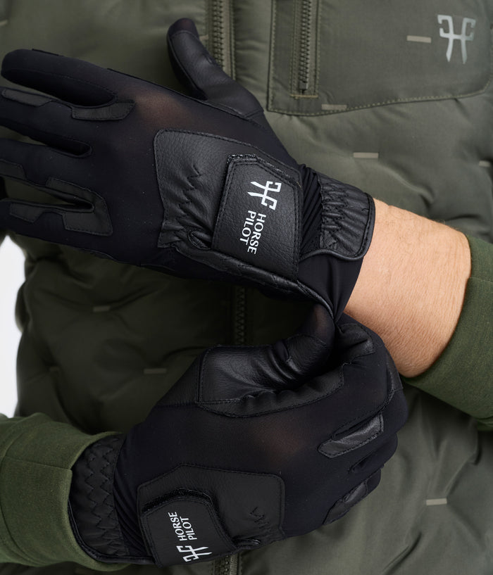 Gants d'équitation | noir | Gants en mesh | unisex | Horse Pilot