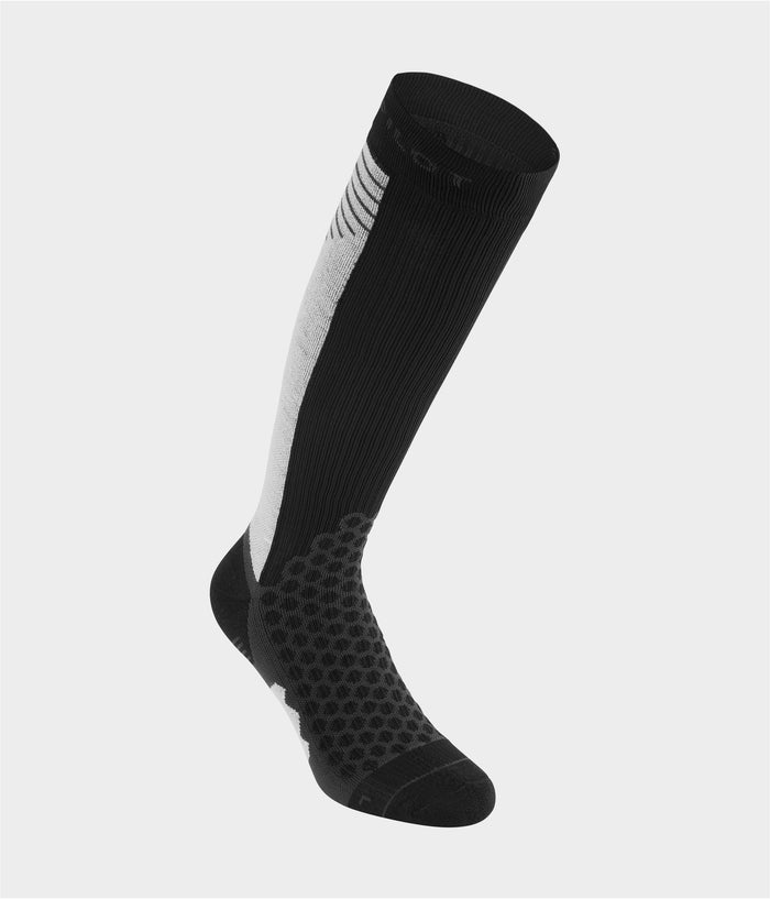 Compression Socks | Black / Light Grey | Chaussettes de compression d'équitation unisexe| Horse Pilot