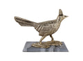 COPPER BIRD AND MARBLE STATUARY