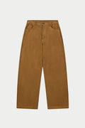 CORD BARREL LEG TROUSERS - TAN