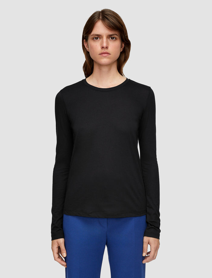 Cotton Silk Jersey Long Sleeve T-Shirt