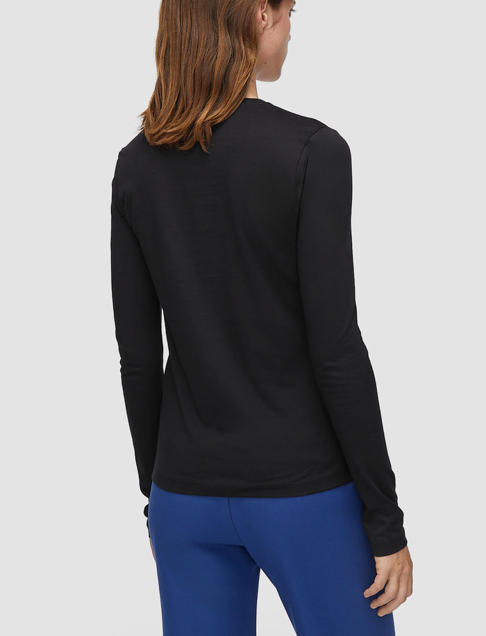 Cotton Silk Jersey Long Sleeve T-Shirt