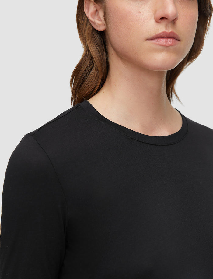 Cotton Silk Jersey Long Sleeve T-Shirt