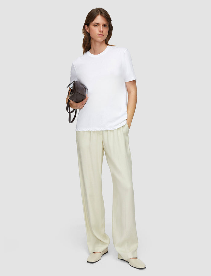 White Cotton Silk Jersey T-Shirt - Joseph