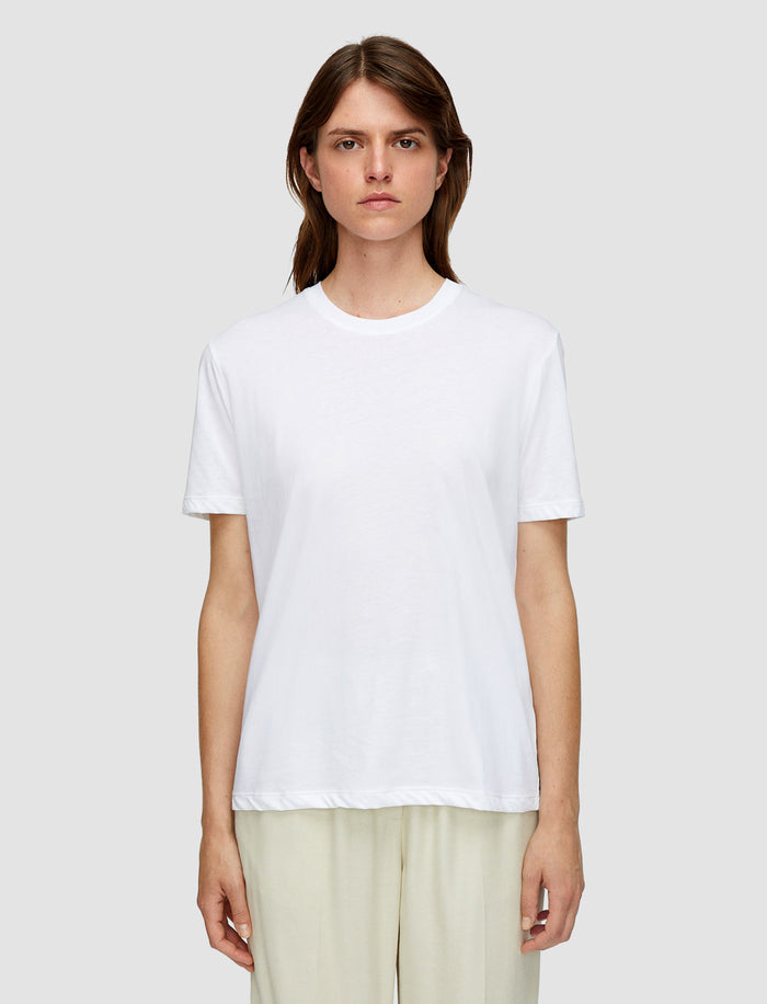White Cotton Silk Jersey T-Shirt - Joseph