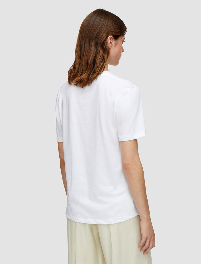 White Cotton Silk Jersey T-Shirt - Joseph