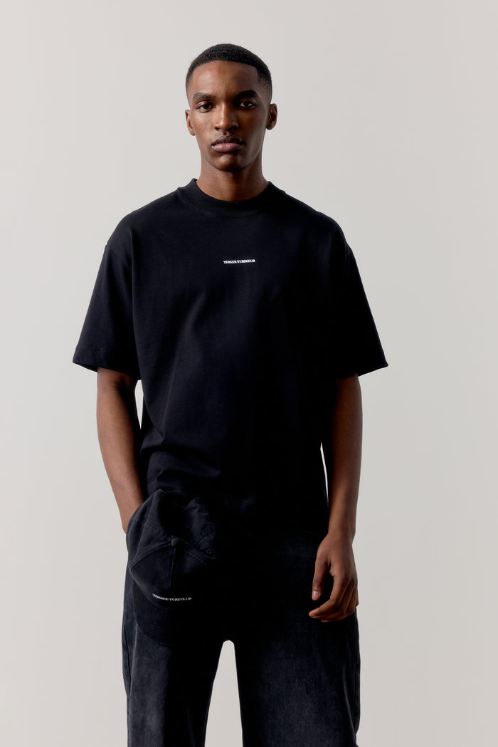 DOUBLE MICRO COPYRIGHT PRINT T-SHIRT - BLACK