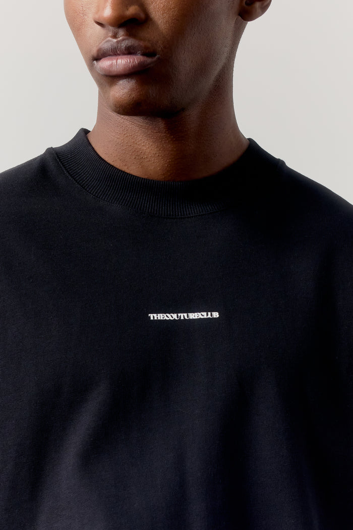 DOUBLE MICRO COPYRIGHT PRINT T-SHIRT - BLACK