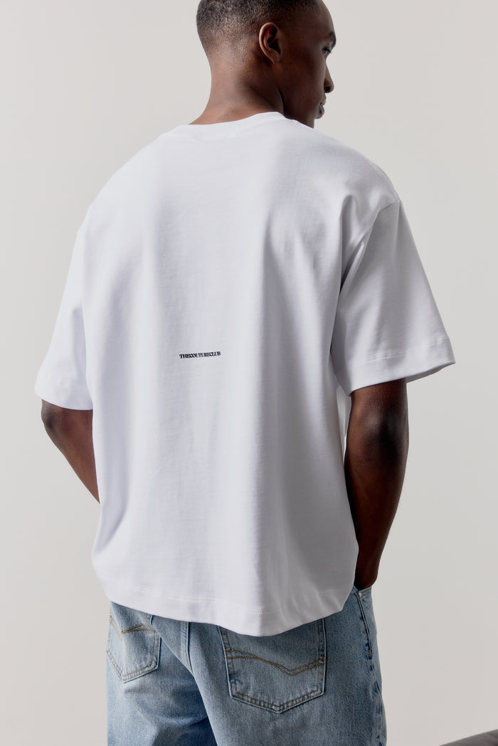 DOUBLE MICRO COPYRIGHT PRINT T-SHIRT - WHITE
