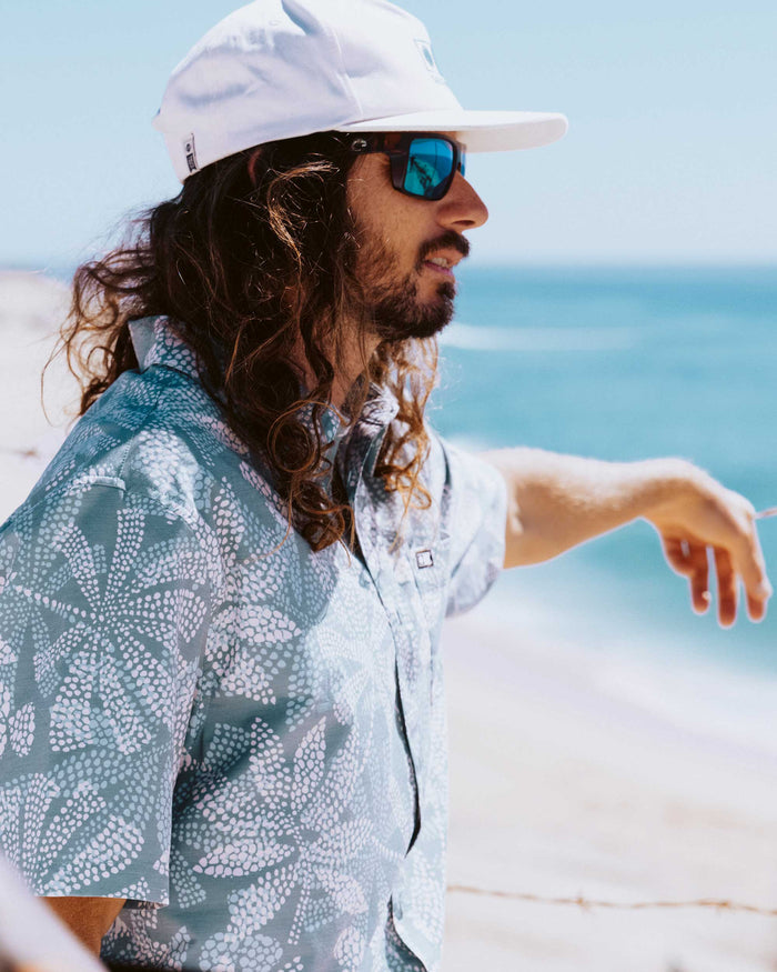 Drifter Uv Button Up - Atlantic Green