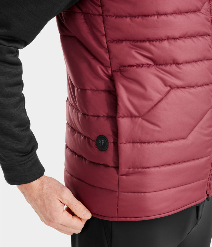 E-Kelvin | Dark Red | Vest Doudoune d'équitation sans manches chauffante homme| Horse Pilot