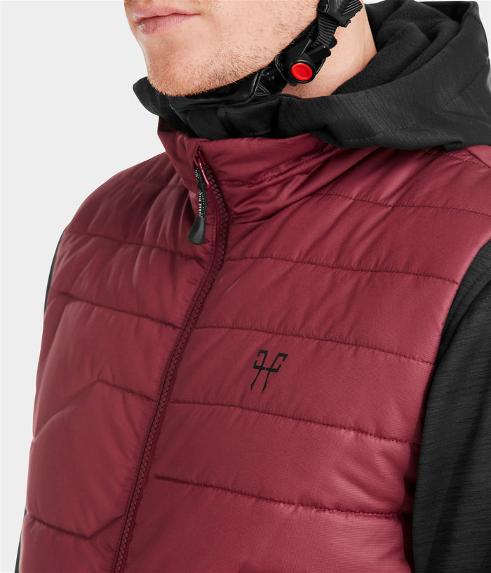 E-Kelvin | Dark Red | Vest Doudoune d'équitation sans manches chauffante homme| Horse Pilot
