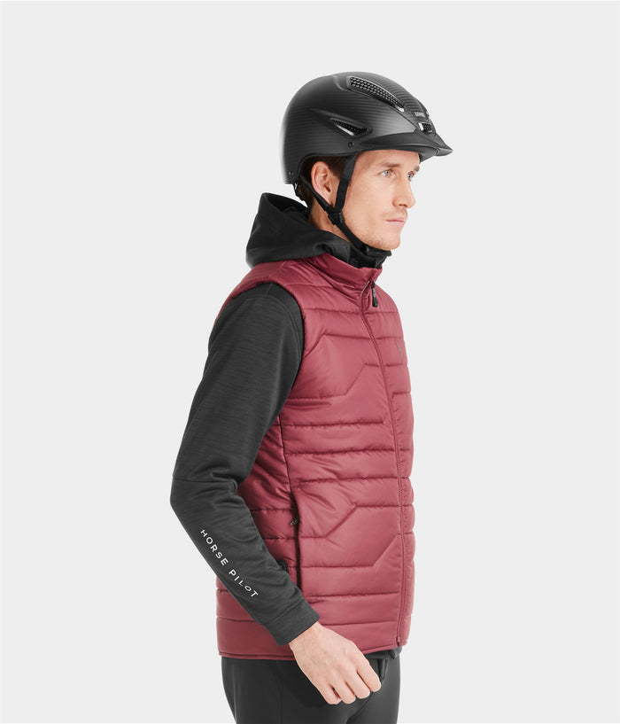 E-Kelvin | Dark Red | Vest Doudoune d'équitation sans manches chauffante homme| Horse Pilot