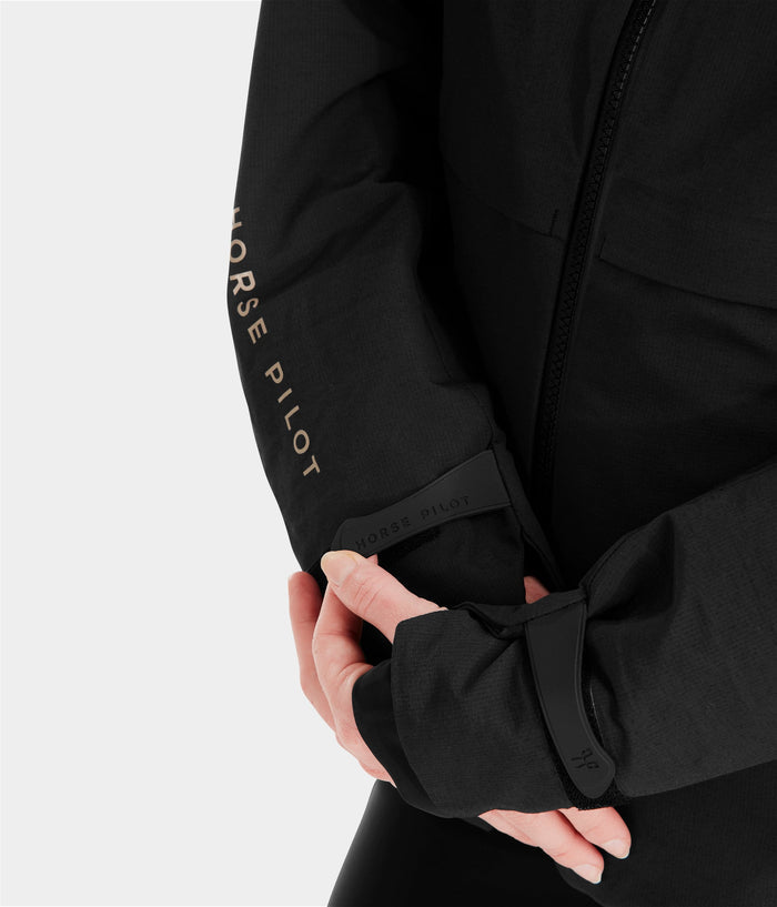 Element | Black | Jacket Veste d'équitation imperméable et coupe vent femme| Horse Pilot
