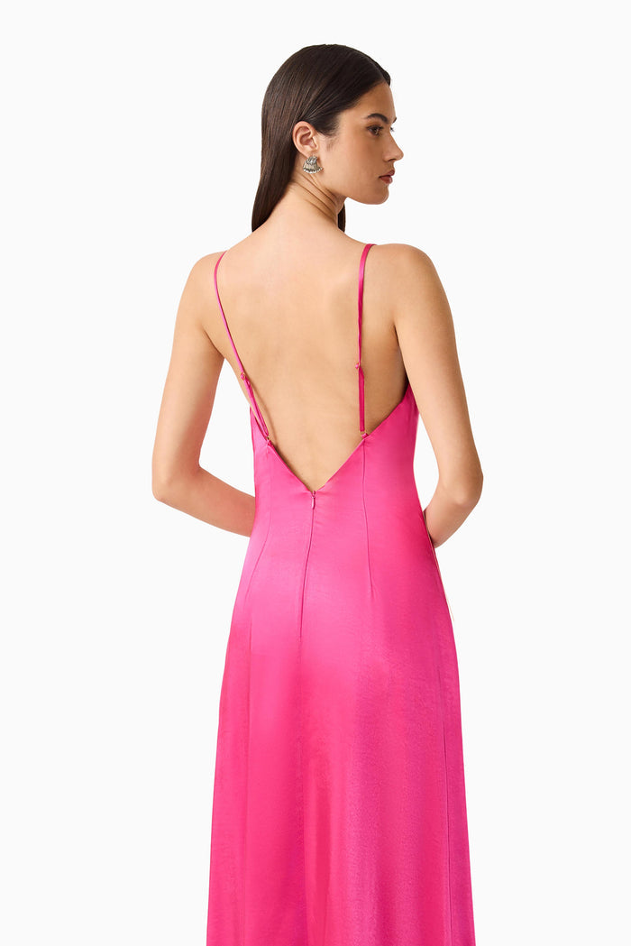 Erielle Cowl Neck Gown Fuchsia - Dress - Elliatt