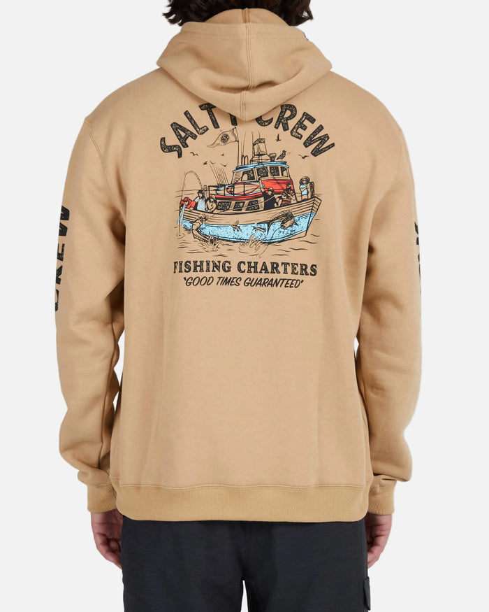 Salty Crew Men - Fishing Charters Hood Fleece - Sandstone