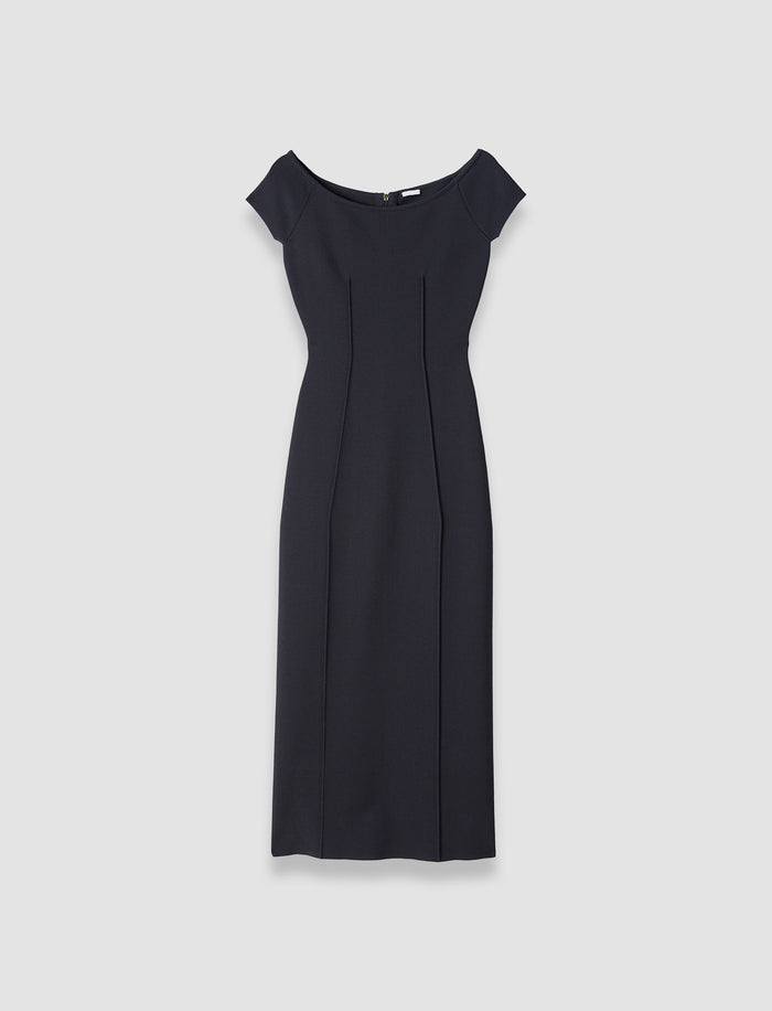 Black Foin Compact Milano Knit Dress - Joseph