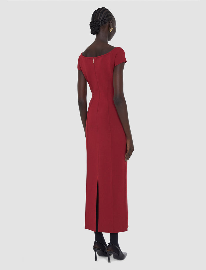 Red Foin Compact Milano Knit Dress - Joseph