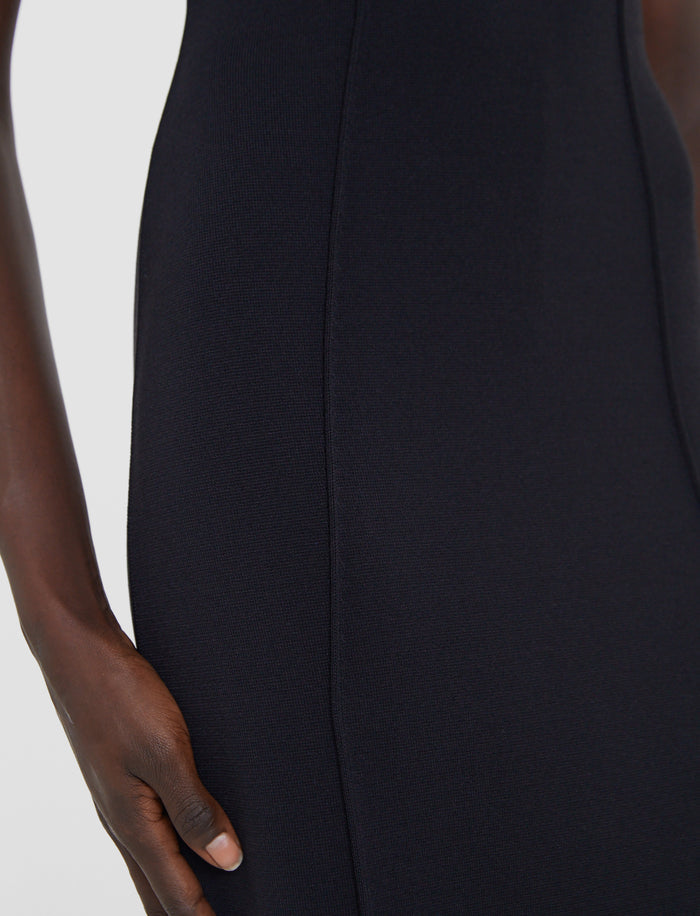 Black Foin Compact Milano Knit Dress - Joseph