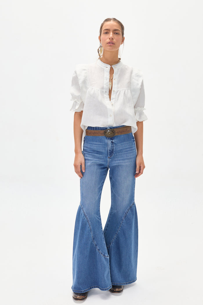 Folk Linen Shirt - Off White
