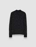 Fragmented Stripes Mock Neck Top