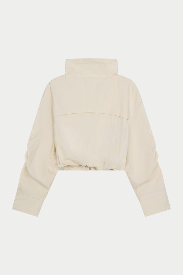 FUNNEL NECK SHELL JACKET - ECRU