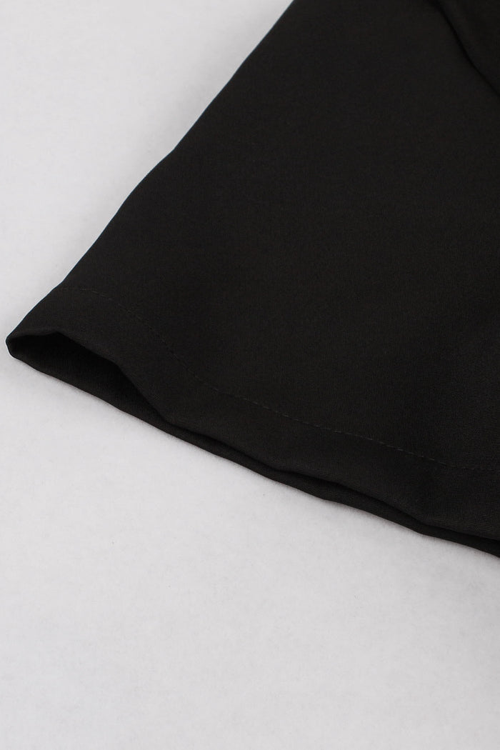 Halloween Black Lapel Gothic Hi-Low Vintage Dress