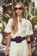 Helena Leather Belt - Black