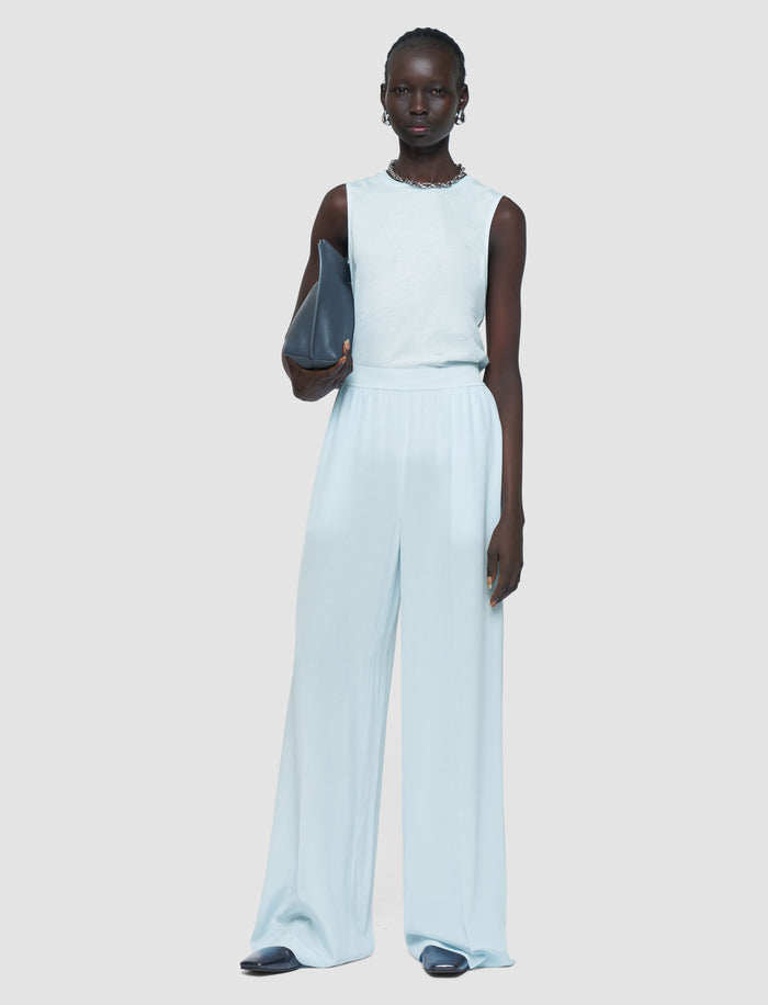 Blue Hulin Crepe de Soie Silk Trousers - Joseph