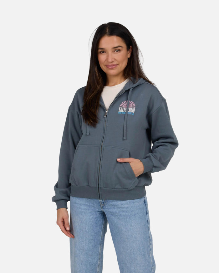 Salty crew FLEECE STANDARD In The Rays Zip Hoody - Fin Blue in Fin Blue