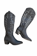 black matte cowboy boots, black cowboy boots, cowboy boots