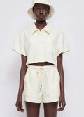 Ireland S/S Cropped Camp Shirt (White)