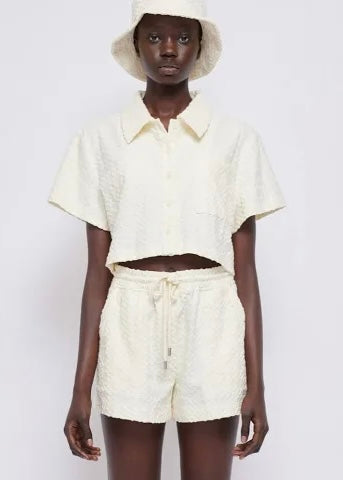 Ireland S/S Cropped Camp Shirt (White)