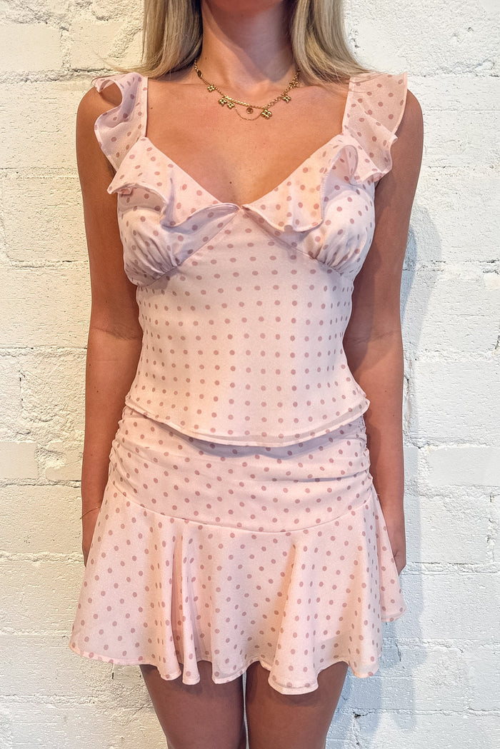 Ivy Mini Skirt, Mini Skirt, Sets, Polka Dot, Adeline Boutique, Dallas Boutique, Bottoms