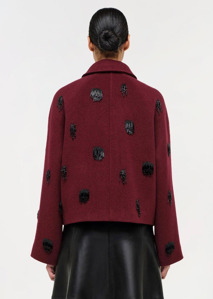 Katya Embellished Jacket (Oxblood)