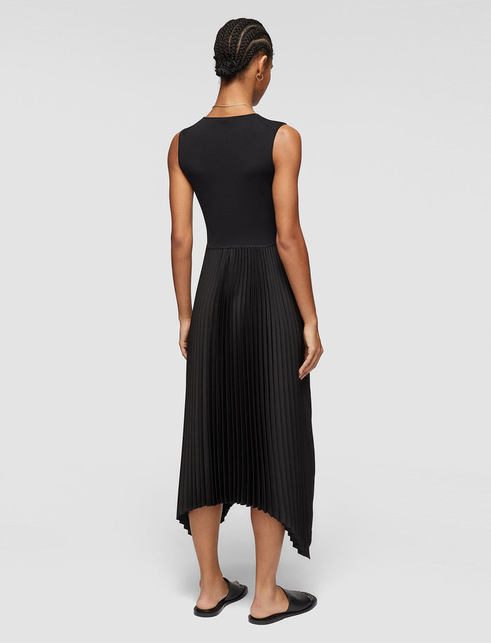 Black Knit Weave Plissé Dera Dress - Joseph