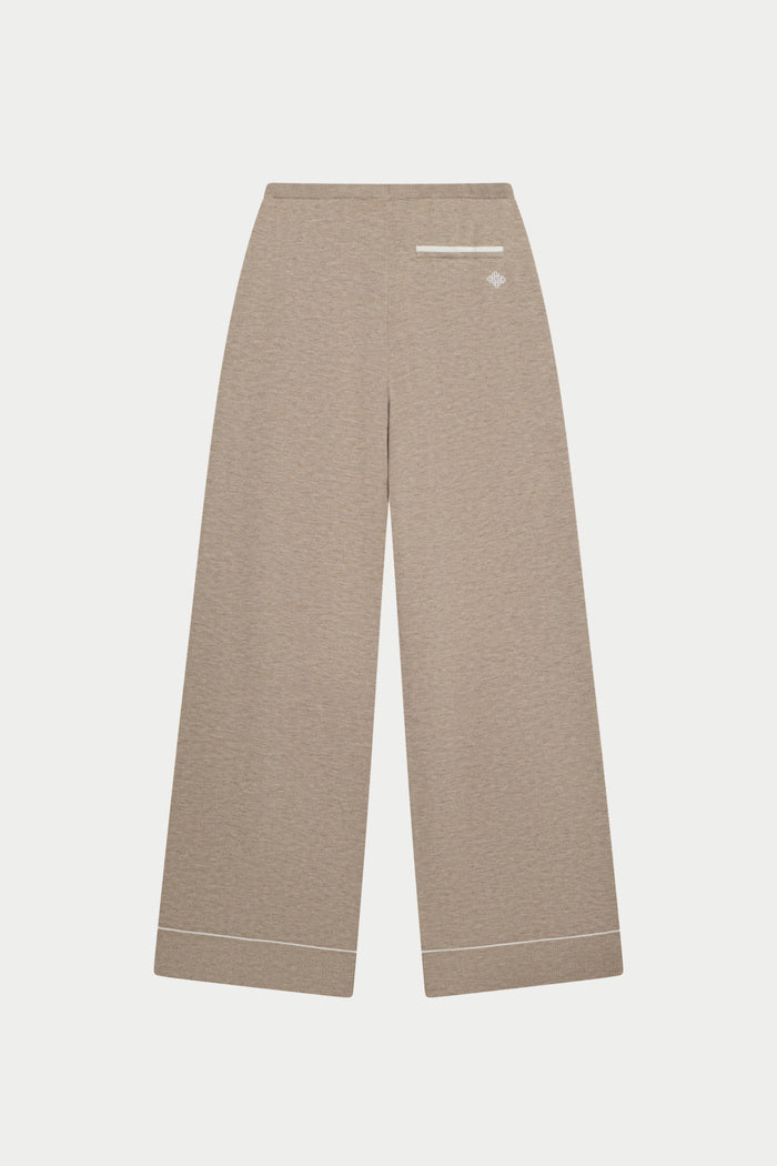KNITTED PANEL TROUSERS - BEIGE