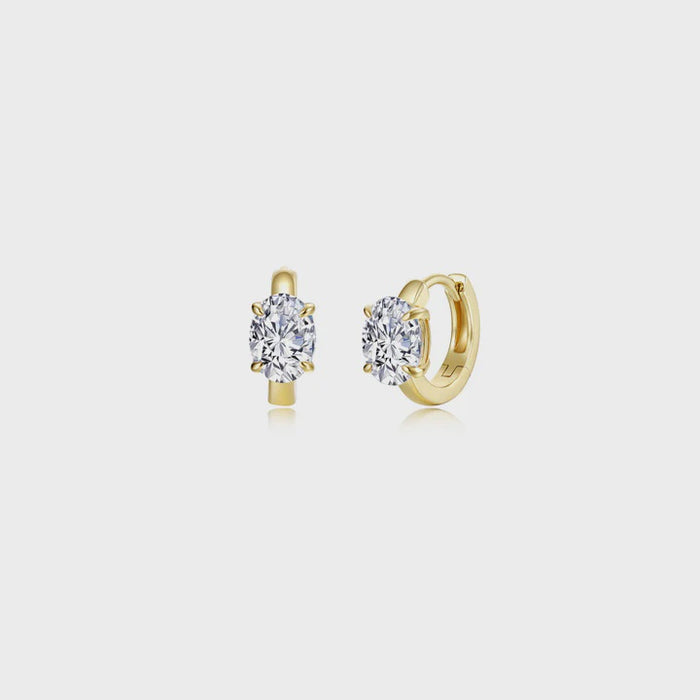 Lafonn Gold Floating Oval-Cut Huggies