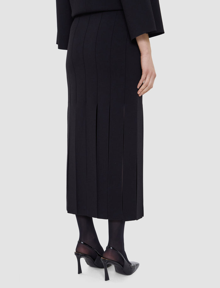 Black Lagny Compact Milano Knit Skirt - Joseph